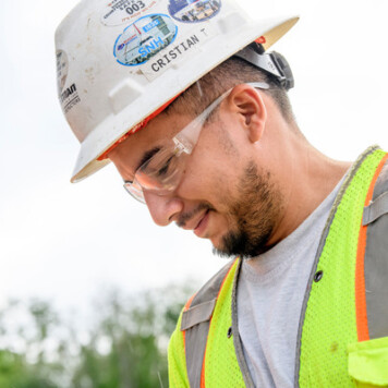 Profile of construction worker